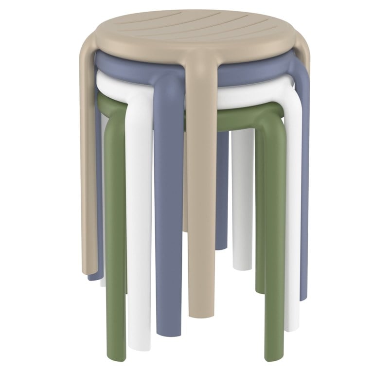Compamia Tom Resin Dining Stool in White finish