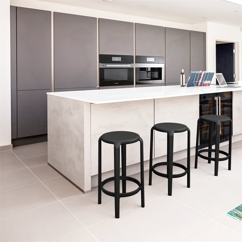 Compamia Tom Resin Counter Stool in Black finish