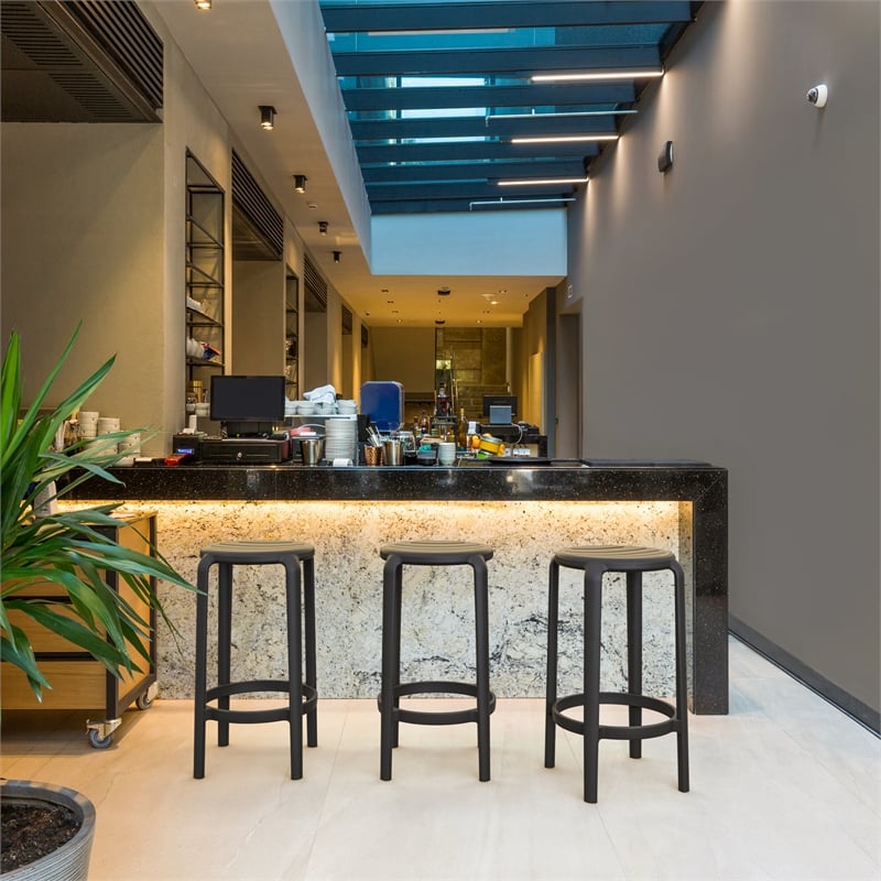 Compamia Tom Resin Counter Stool in Black finish