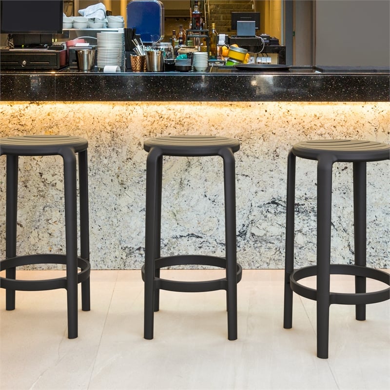 Compamia Tom Resin Counter Stool in Black finish