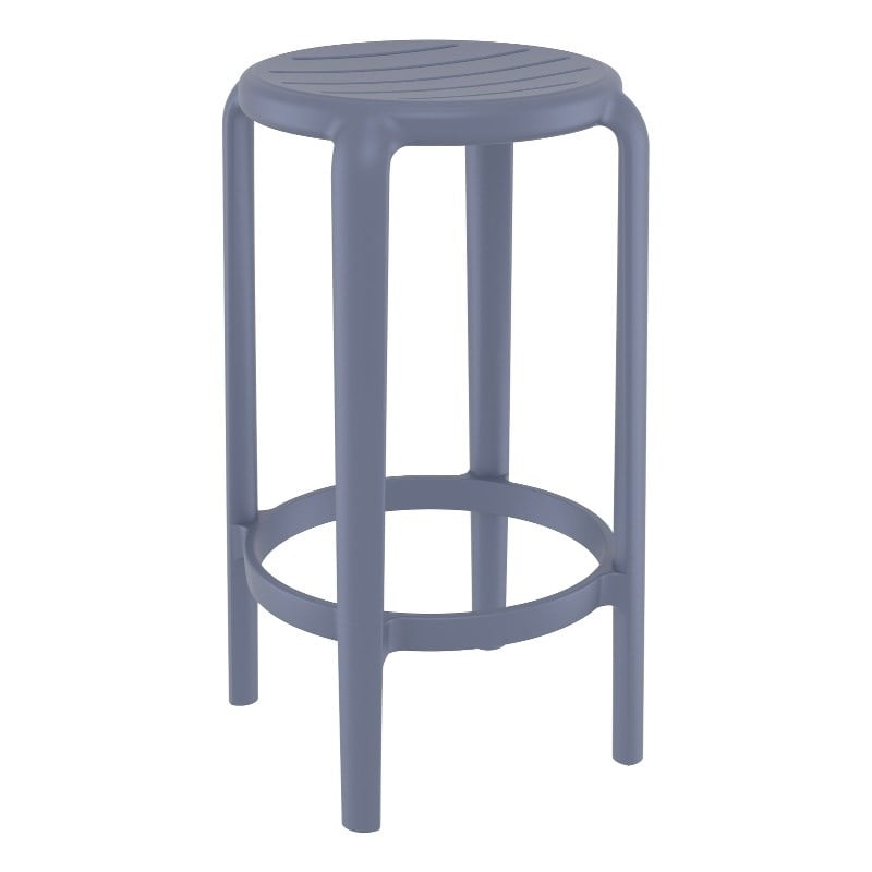 Compamia Tom Resin Counter Stool in Dark Gray finish