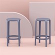 Compamia Tom Resin Counter Stool in Dark Gray finish