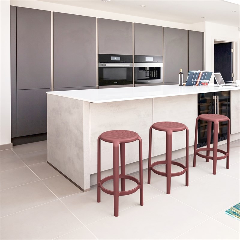 Compamia Tom Resin Counter Stool in Marsala finish