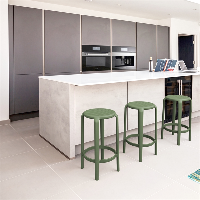 Compamia Tom Resin Counter Stool Olive in Green finish