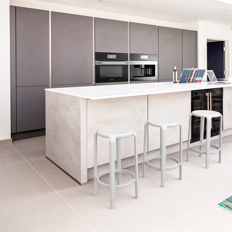 Compamia Tom Resin Counter Stool in White finish