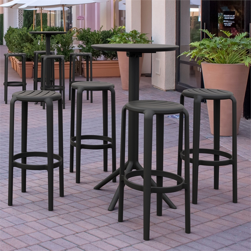 Compamia Tom Resin Bar Stool in Black finish