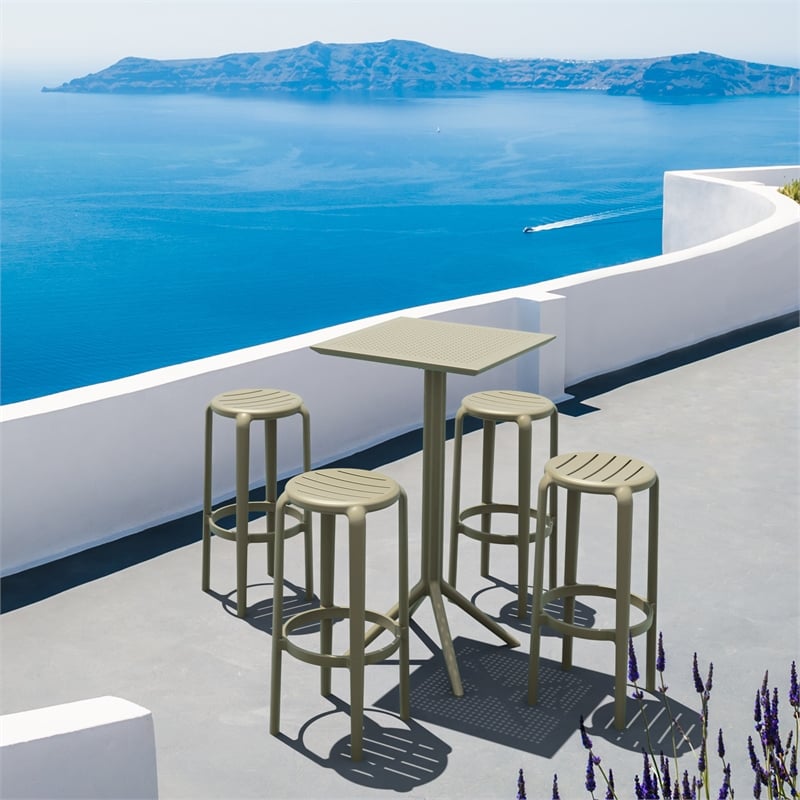 Compamia Tom Resin Bar Stool Taupe