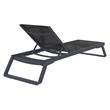 Compamia Tropic Sling Chaise Lounge Dark Gray Frame Black Sling