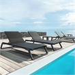 Compamia Tropic Sling Chaise Lounge Dark Gray Frame Black Sling