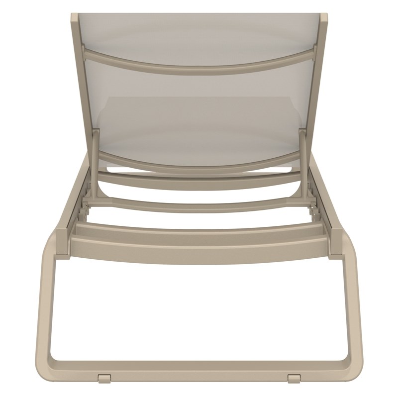 Compamia Tropic Sling Chaise Lounge Taupe Frame Taupe Sling