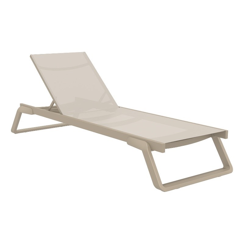 Compamia Tropic Sling Chaise Lounge Taupe Frame Taupe Sling