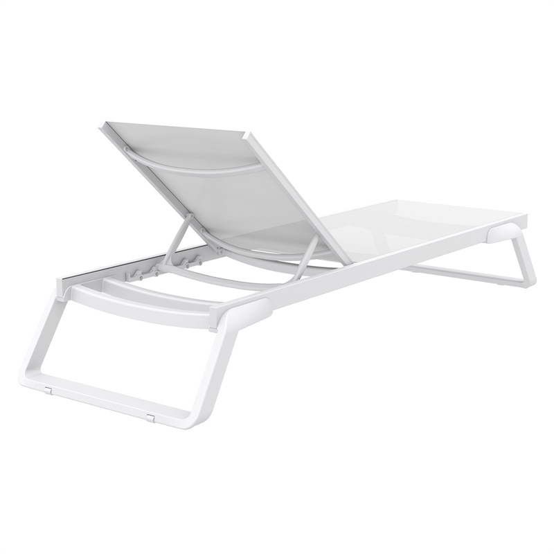 Compamia Tropic Sling Chaise Lounge White Frame White Sling
