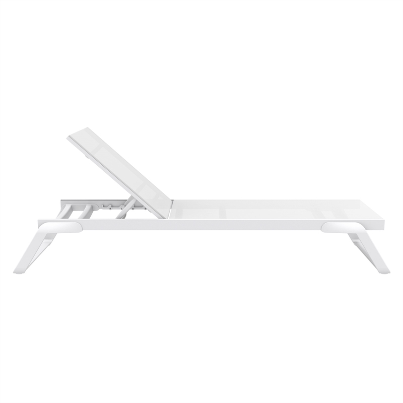 Compamia Tropic Sling Chaise Lounge White Frame White Sling