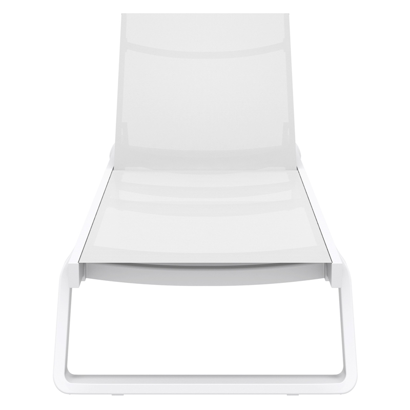 Compamia Tropic Sling Chaise Lounge White Frame White Sling