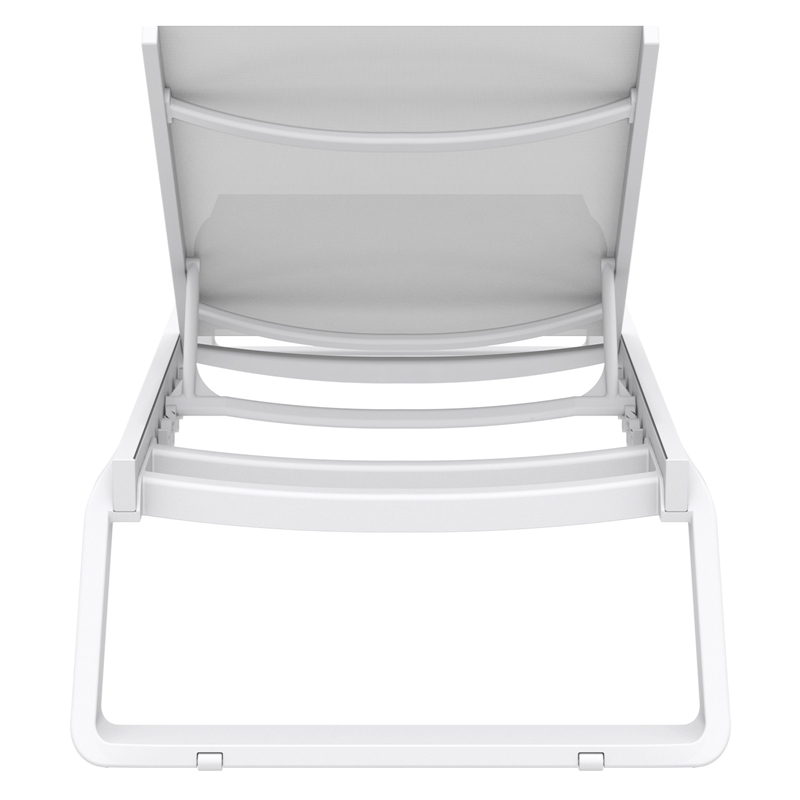Compamia Tropic Sling Chaise Lounge White Frame White Sling