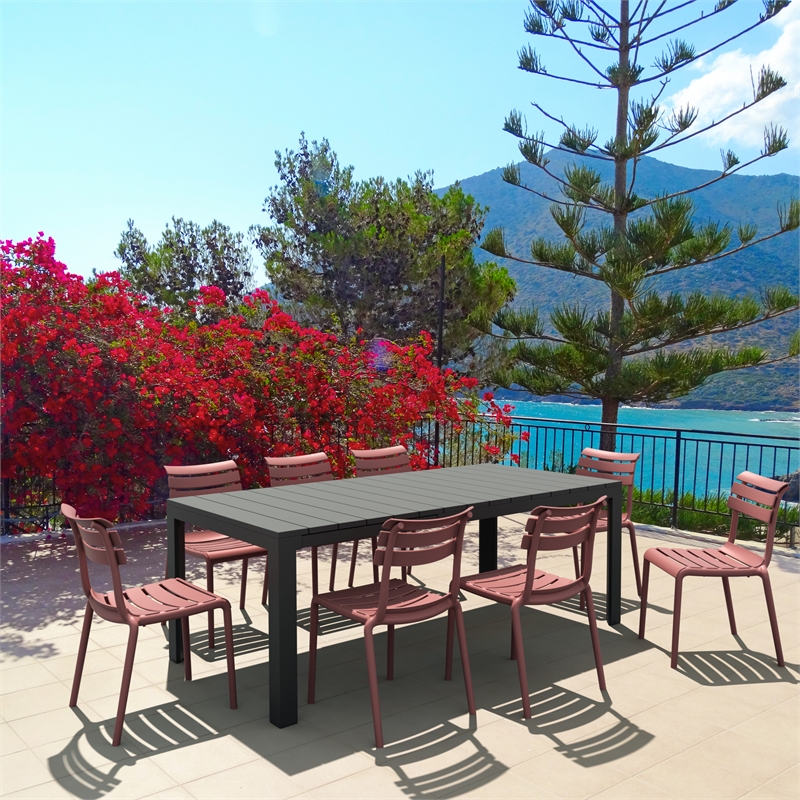 Compamia Atlantic 55-83 inch Extendable Dining Table in Black finish