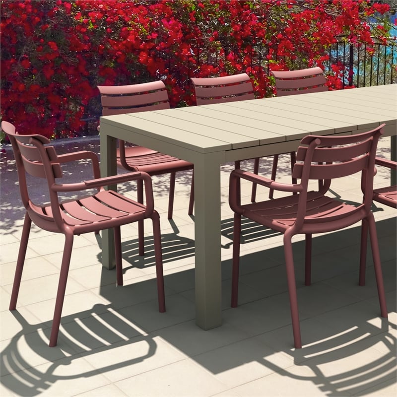 Compamia Atlantic 55-83 inch Extendable Dining Table in Taupe finish