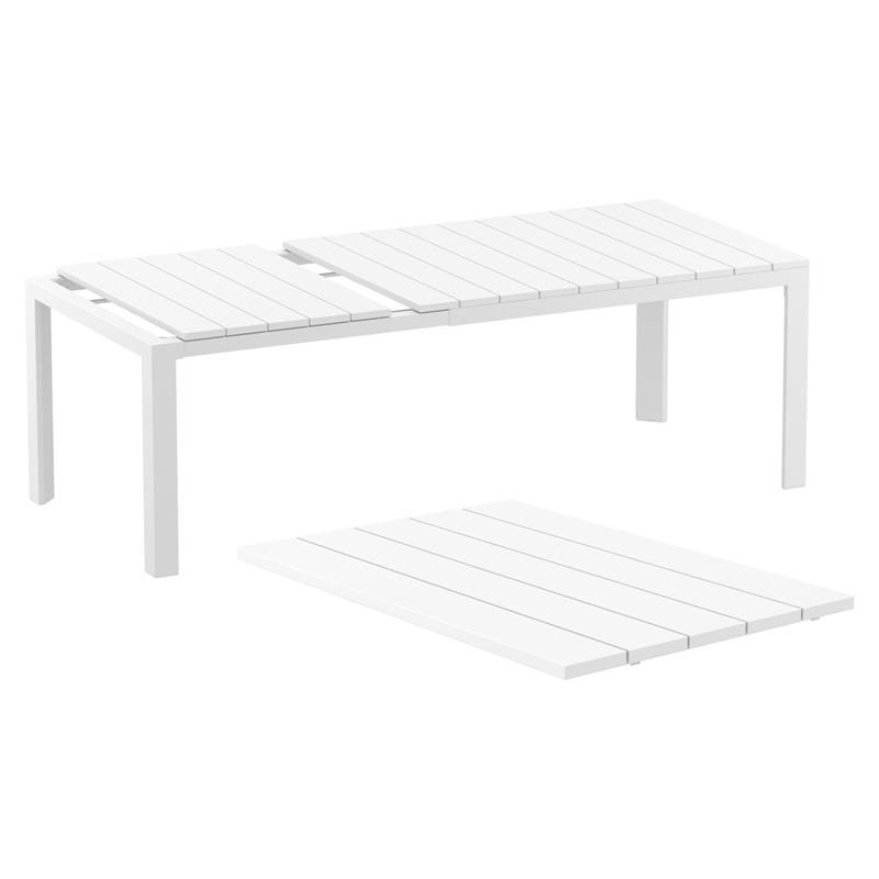 Compamia Atlantic 55-83 inch Extendable Dining Table in White finish