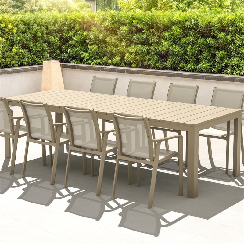 Compamia Atlantic XL 83-110 inch Extendable Dining Table in Taupe finish