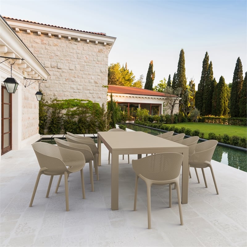 Compamia Atlantic XL 83-110 inch Extendable Dining Table in Taupe finish
