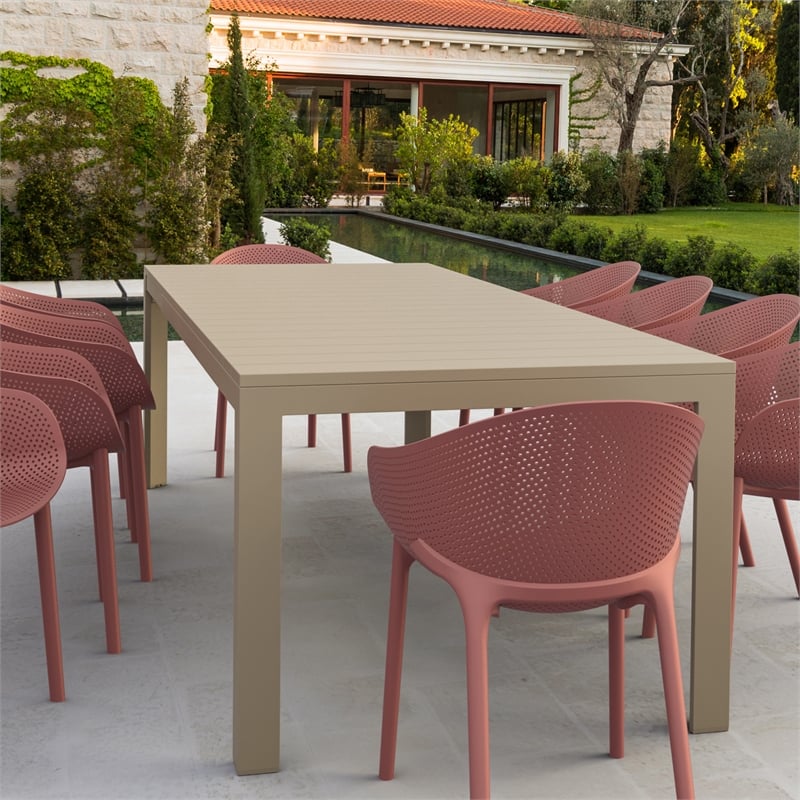 Compamia Atlantic XL 83-110 inch Extendable Dining Table in Taupe finish