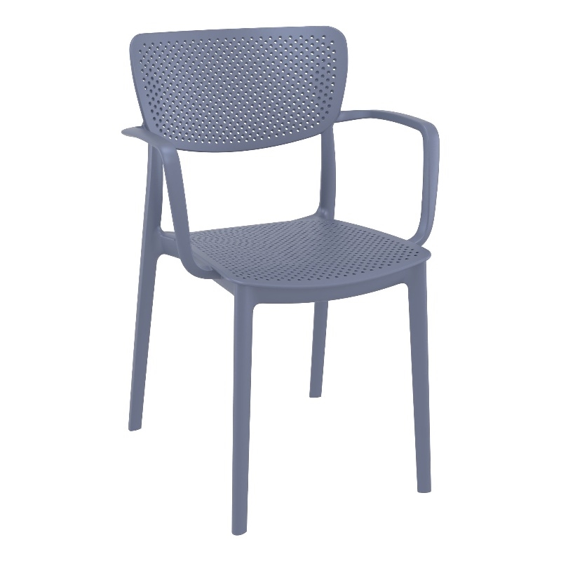 Compamia Loft Bistro Set 3 Piece with 27 inch Table Top Dark Gray
