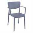 Compamia Loft Bistro Set 3 Piece with 27 inch Table Top Dark Gray