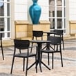 Compamia Loft 3-Piece Contemporary Polypropylene Resin Bistro Set in Black