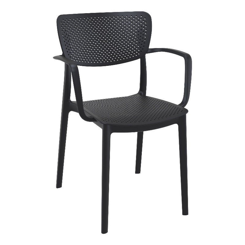Compamia Loft 3-Piece Contemporary Polypropylene Resin Bistro Set in Black