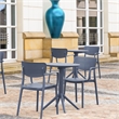 Compamia Loft Round Bistro Set 3 Piece with 24 inch Table Top Dark Gray