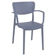 Compamia Loft Round Bistro Set 3 Piece with 24 inch Table Top Dark Gray
