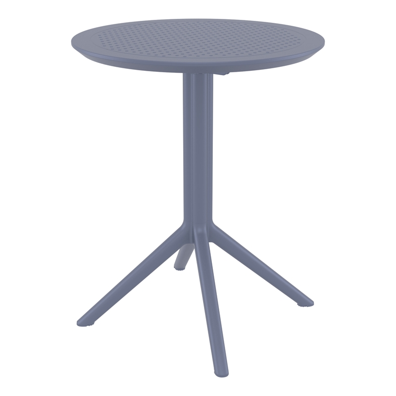 Compamia Loft Round Bistro Set 3 Piece with 24 inch Table Top Dark Gray