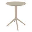 Compamia Loft Round Bistro Set 3 Piece with 24 inch Table Top Taupe