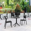 Compamia Lucy Round Bistro Set 3 Piece with 24 inch Table Top Black