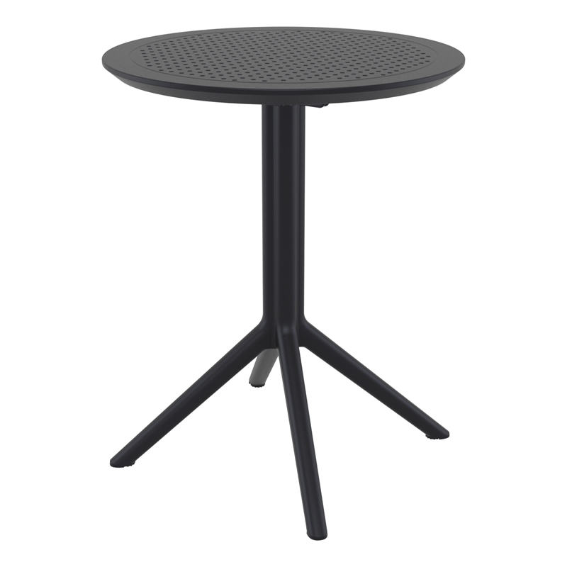 Compamia Lucy Round Bistro Set 3 Piece with 24 inch Table Top Black