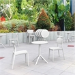 Compamia Lucy Round Bistro Set 3 Piece with 24 inch Table Top White