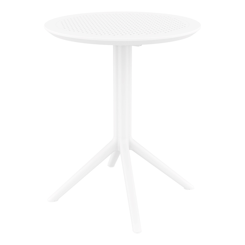 Compamia Lucy Round Bistro Set 3 Piece with 24 inch Table Top White