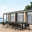 Compamia Sky Pro 11-Piece Polypropylene Resin Dining Set in Black
