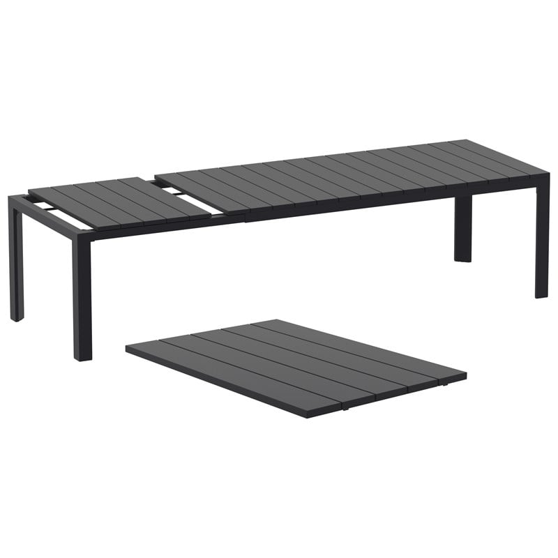 Compamia Sky Pro 11-Piece Polypropylene Resin Dining Set in Black/Dark Gray