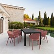 Compamia Sky Pro 11-Piece Polypropylene Resin Dining Set in Black/Marsala