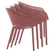 Compamia Sky Pro 11-Piece Polypropylene Resin Dining Set in Black/Marsala