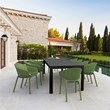 Compamia Sky Pro 11-Piece Polypropylene Resin Dining Set in Black/Olive Green