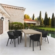 Compamia Sky Pro 11-Piece Polypropylene Resin Dining Set in Taupe/Black