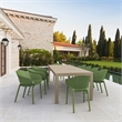 Compamia Sky Pro 11-Piece Polypropylene Resin Dining Set in Taupe/Olive Green