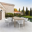 Compamia Sky Pro Extendable Dining Set 11 Piece Taupe-White