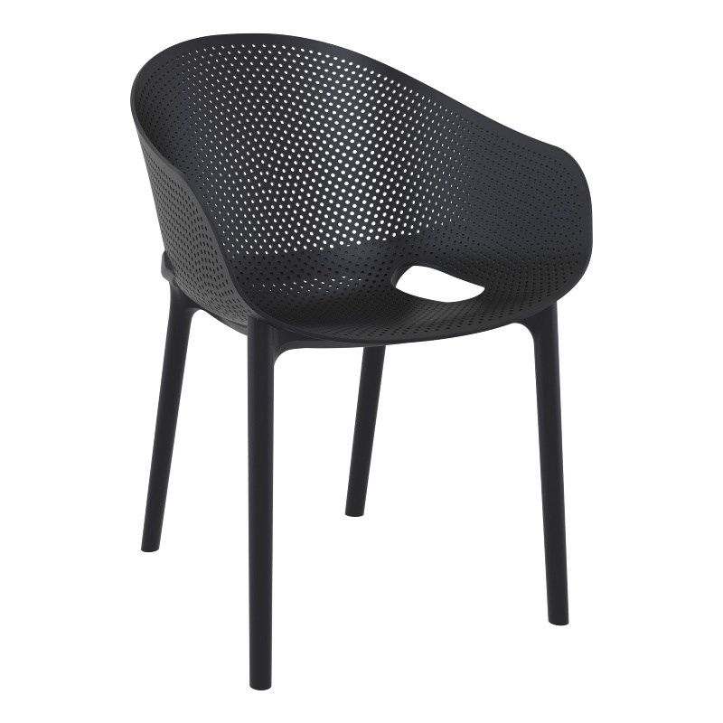 Compamia Sky Pro 11-Piece Polypropylene Resin Dining Set in White/Black