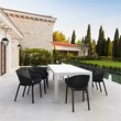 Compamia Sky Pro 11-Piece Polypropylene Resin Dining Set in White/Black