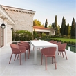 Compamia Sky Pro 11-Piece Polypropylene Resin Dining Set in White/Marsala