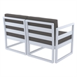 Compamia Mykonos Patio Loveseat in Silver finish with Charcoal Cushions