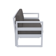 Compamia Mykonos Patio Loveseat in Silver finish with Charcoal Cushions